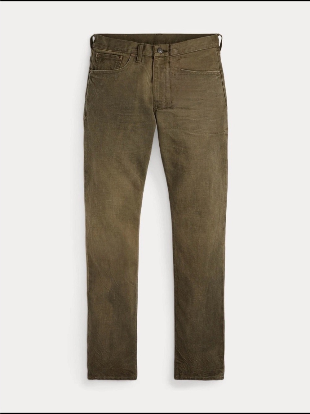 Ralph Lauren Double RL Men's Olive Green Straight-Leg Jeans